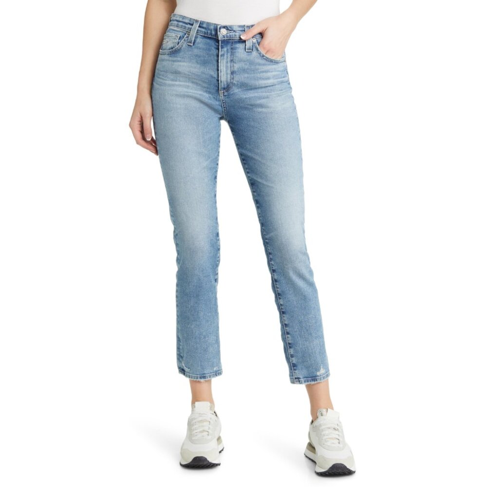 AG Mari Crop High Rise Slim Straight Jeans